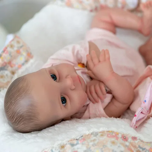 Vista 7 de Pinky Real Life Reborn Baby Dolls 19Inch 18.9 in Muñecas de bebé recién nacido de tela suave cuerpo realista muñecas juguete regalo