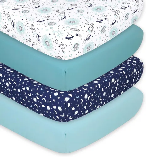 Vista 12 de The Peanutshell Sábanas de cuna, neutrales, juego de sábanas ajustables para cama de bebé, colchón de cuna de tamaño estándar, 52 x 28 pulgadas