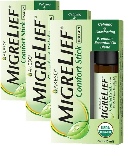 Vista 11 de MigreLief Comfort Stick, Migraña y Dolor de Cabeza Aceite Esencial Roll-On - Menta Lavanda - 0.3 fl oz