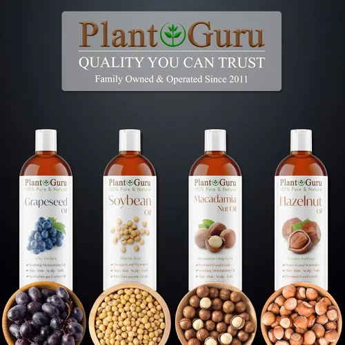 Vista 8 de Plant Guru Aceite de nuez de macadamia, 16 onzas líquidas, prensado en frío, 100% puro, natural, hidratante para piel, cara, cuerpo y cabello. Ideal