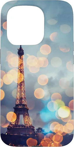 Vista 14 de iPhone 16 escénica Torre Eiffel París Francia por la noche Bokeh Majestic Case