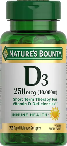 Vista 2 de Nature's Bounty, Ultra Strength D3-10,000 IU, 72 cápsulas blandas (paquete de 2)