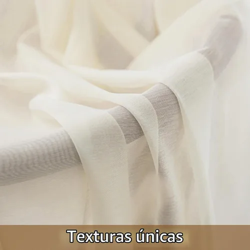 Vista 4 de Cortinas transparentes naturales de 96 pulgadas de largo