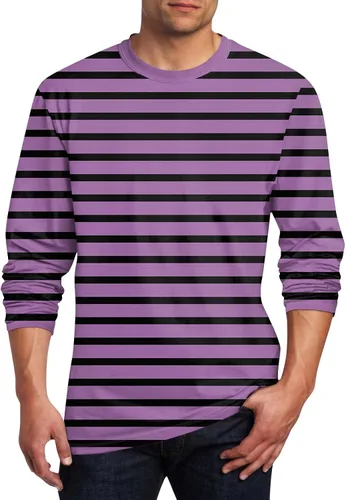 Vista 17 de Camisas casuales para hombre, de manga larga, cuello redondo, elásticas, suaves, casuales, S-4XL