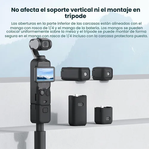 Vista 5 de Funda protectora de silicona para DJI Osmo Pocket 3 Funda de silicona Funda protectora Handheld Gimbal Action Camera Accesorios (negro)