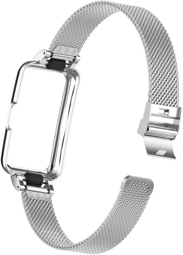 Vista 6 de HOPMC - Correa de repuesto ajustable de acero inoxidable compatible con correa de metal Huawei Band 7/8 plateado