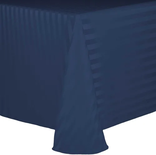 Vista 8 de Ultimate Textile Mantel ovalado de rayas satinadas (59.8 x 83.9 in), color marrón oscuro Espresso