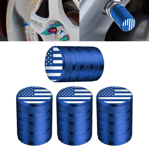 Vista 17 de x xotic tech Juego de 4 tapas de tapa de válvula de neumático con bandera estadounidense, aleación de aluminio anodizado, resistente a la corrosión