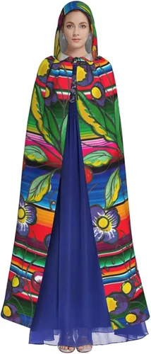 Vista 2 de Colorida capa con capucha de serape mexicano capa unisex con capucha capa de bruja de vampiro disfraz de cosplay