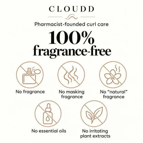 Vista 5 de CLOUDD Mousse para peinar rizos sin fragancia, 100% libre de fragancia y sin aceite esencial, sin perfume, sin aerosol