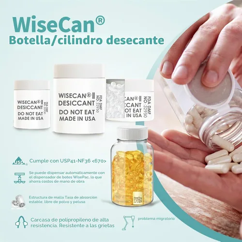 Vista 4 de Wisesorb Wisecan - Paquete de 100 recipientes de gel de sílice, cápsulas de gel de sílice, cápsulas desecantes, absorbentes de humedad