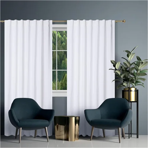 Vista 6 de HOMIDATE Cortinas blancas de algodón de 72 pulgadas de largo, juego de 2, 50 x 72 pulgadas, paneles de ventana de algodón texturizado
