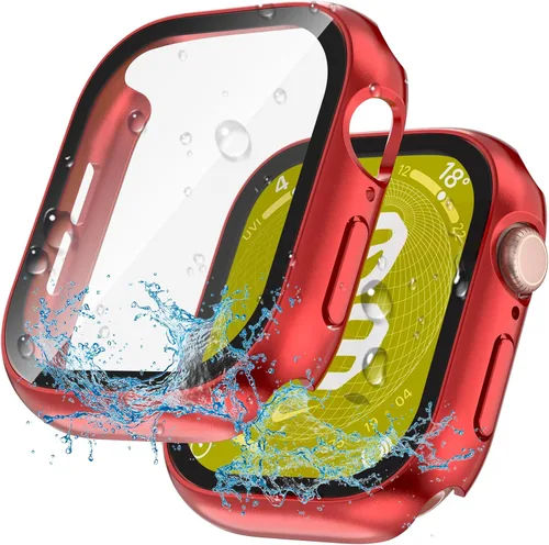 Vista 14 de YIJDACASE - Juego de 2 estuches impermeables para protector de pantalla de Apple Watch Series 10 Series 11 (2025) 46mm con vidrio templado