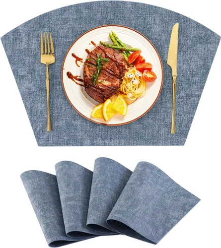Vista 81 de Homaxy Juego de 4 manteles individuales de piel sintética resistentes al calor para mesa de comedor, impermeables, lavables, lavables, manteles