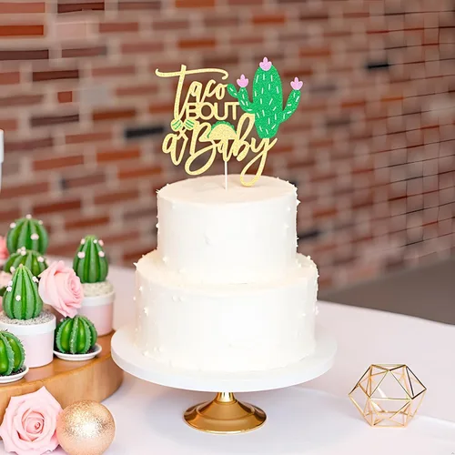 Vista 5 de Sleyberoy Taco Bout a Baby Cake Topper-Fiesta de cumpleaños temática mexicana 、 taco Bout a Baby Shower 、 revelación de género, papel para fiesta