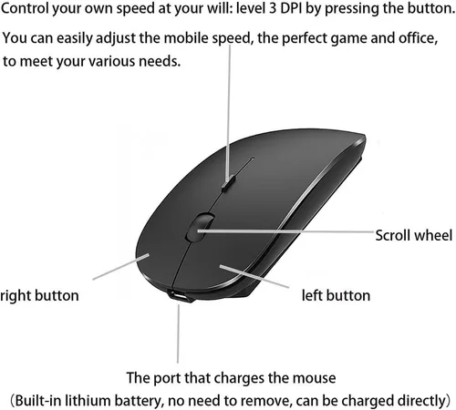 Vista 8 de PEIBO Mouse Inalámbrico Bluetooth para Laptop, Mac, MacBook, iPad, MacBook Air, MacBook Pro, PC, Computadora de Escritorio, Windows, Chromebook