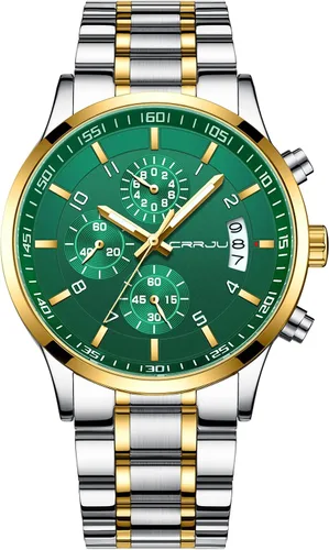 Vista 29 de CRRJU - Relojes de moda para hombre de acero inoxidable, cronógrafo, impermeables con fecha, de pulsera, correa de acero inoxidable, resistente al
