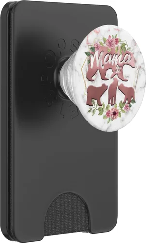 Vista 8 de Mama Bear - Soporte y agarre para teléfonos y tabletas, diseño de flores, color rosa