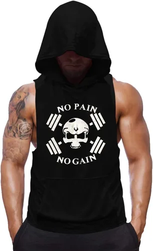 Vista 14 de SZKANI Camiseta sin mangas con estampado de calavera para hombre, chaleco de fitness para culturismo, camisetas de tirantes para entrenamiento