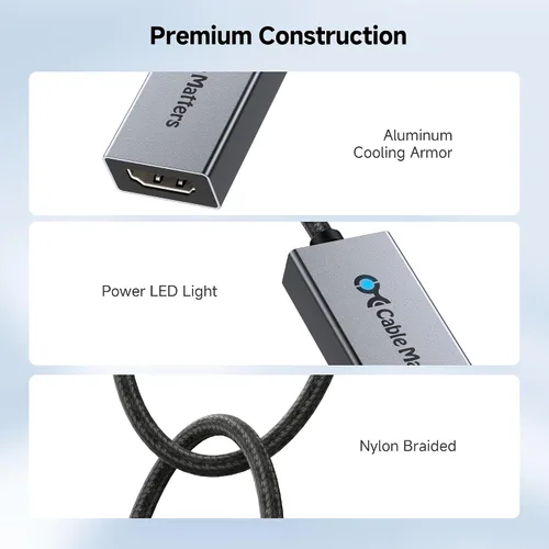 Vista 12 de Cable Matters Adaptador unidireccional USB C a HDMI 2.1 de 48Gbps