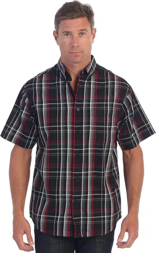 Vista 14 de Gioberti - Camisa a cuadros de franela cepillada de 100% algodón para hombre con contraste de pana Carbón vegetal