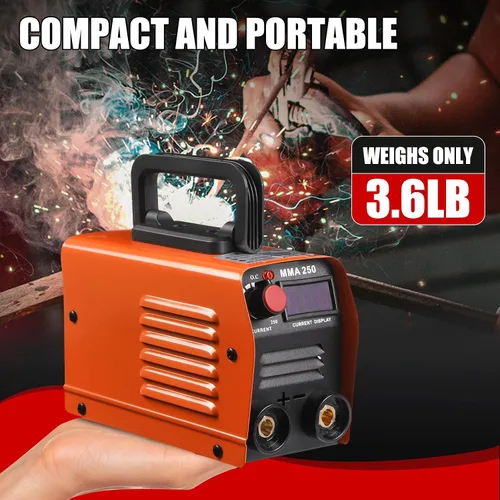 Vista 2 de Mini Máquina de Soldadura Portátil, MMA 250A 110V Soldador de Palo, Máquina de Soldadura IGBT Inversora, Arranque en Caliente, Fuerza de Arco