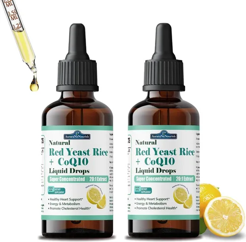 Vista 9 de Arroz de levadura roja liposomal con gotas líquidas Coq10, 5 en 1 extra fuerte 1200 mg de colesterol y apoyo cardíaco con ácido alfa lipoico