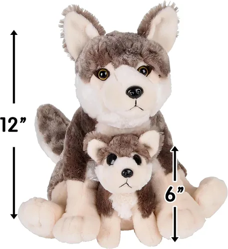 Vista 2 de Rhode Island Novelty Peluche de lobo de nacimiento de la vida de 12" y 6