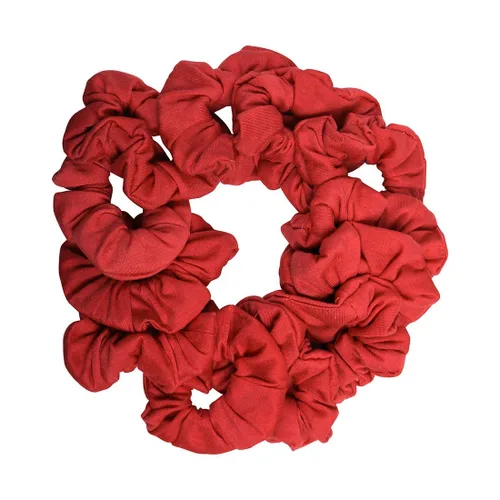 Vista 21 de Paquete de 12 ligas sólidas para el cabello (negro) One Dozen Matching Hair Ties, Soft Cotton Fabric, Gentle No-Crease Hold, Great for Teams