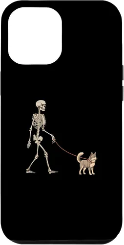Vista 10 de Carcasa divertida para iPhone 12 mini de Alaska, Klee Kai, esqueleto para pasear al perro