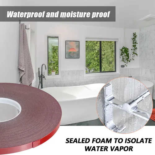 Vista 4 de Storystore - Cinta adhesiva de doble cara, 0.39 pulgadas x 108 pies Cinta de espuma impermeable resistente para tiras de luces LED, decoración