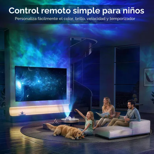 Vista 6 de Rossetta Proyector de luz nocturna con doble lente Galaxy Star Aurora para Blanco espacial