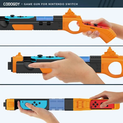 Vista 6 de CODOGOY Shooting Game Gun Controller Compatible with SwitchSwitch OLED Joy-Con, Hand Grip Motion Controller for Nintendo Switch Shooter Hunting