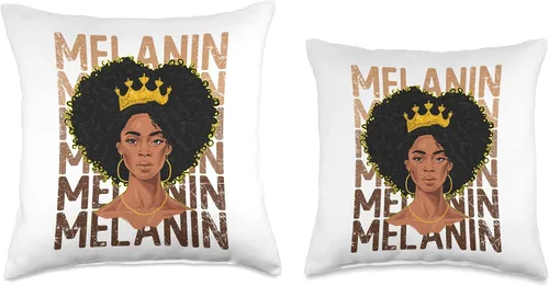 Vista 3 de Black Strong Women Afro Love Melanin African Girl American Throw Pillow