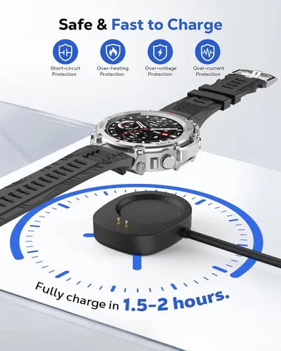 Vista 5 de MoKo Paquete de 2 cargadores tipo C para Amazfit Helio Strap/T-Rex 3/3 Pro/Ultra 2/Balance/Balance 2/Active Max/Active 3 Premium, base de carga