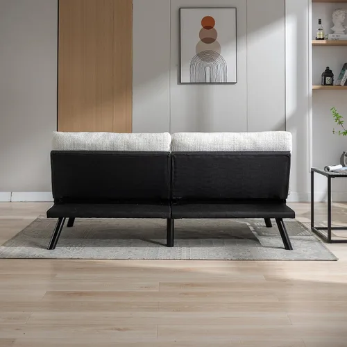Vista 7 de Sofá cama convertible plegable, sofá cama moderno tapizado para sala de estar compacta, sofá reclinable de tela, para apartamentos pequeños