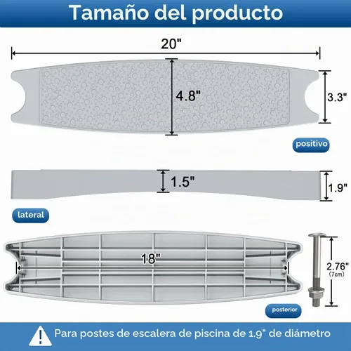 Vista 4 de Goovilla Escalera de repuesto para escalones de piscina, (paquete de 3)