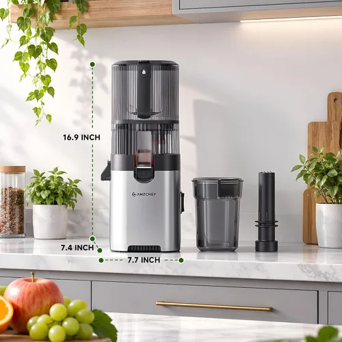 Vista 11 de AMZCHEF Exprimidor de prensa en frío, Juicer lento de alimentación