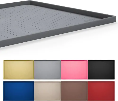 Vista 16 de Hubulk Tapete de alimentación para perros, 100% impermeable, de silicona de grado alimenticio, mantel individual para alimentos y agua para Negro