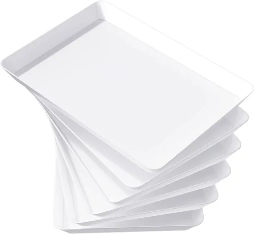 Vista 15 de Lifewit - 4 bandejas de servir para suministros de fiesta, plato de plástico reutilizable para servir alimentos para postres, aperitivos, frutas