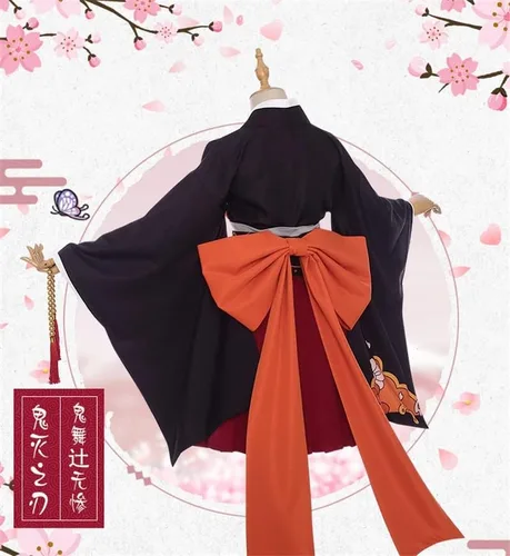 Vista 3 de Cosplay Life Anime Kimetsu Café Maid Lolita Vestido Manga Personaje Merch Conjunto Completo Kimono Disfraz