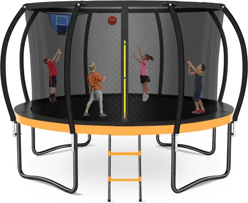 Vista 10 de Zevemomo - Trampolines de 8.0 pies, 10.0 pies, 12.0 pies, 14.0 pies, 16.0 pies, para exteriores, trampolines para niños y adultos, trampolines