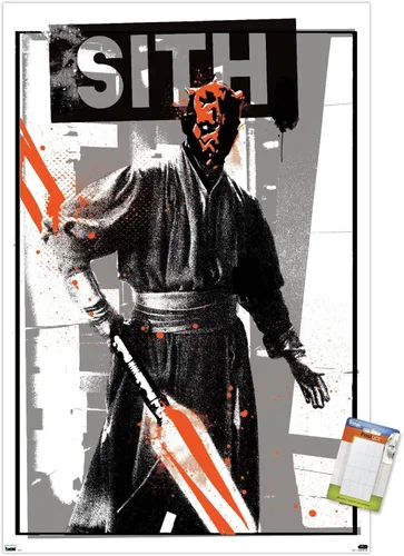 Vista 12 de Trends International Star Wars: The Phantom Menace - Póster de pared de Darth Maul Glitch, 22.4 pulgadas de largo x 14.7 W, versión enmarcada