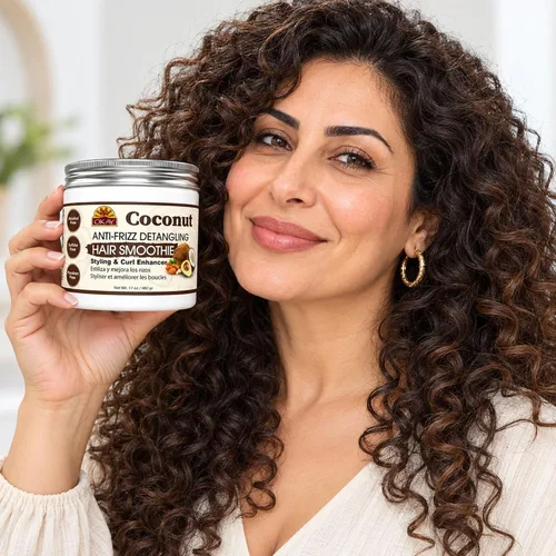 Vista 5 de Okay Batido desenredante de coco antiencrespamiento para el cabello, 17 onzas, blanco, 17 onzas