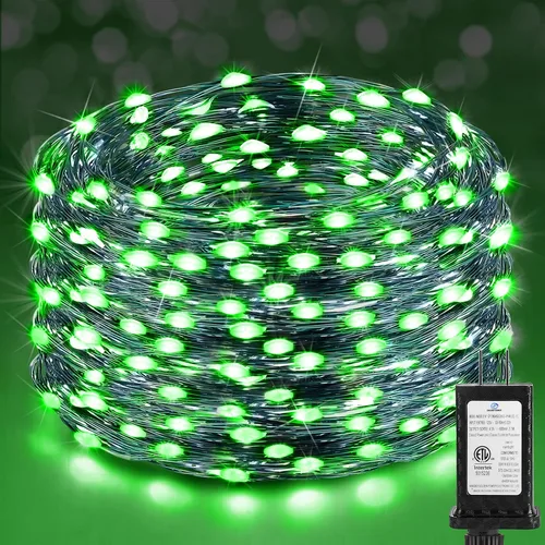 Vista 20 de KNONEW Guirnalda de luces de Navidad para exteriores de 100 pies, 300 luces LED para exteriores, impermeable, 8 modos, decoración para bodas Blanco