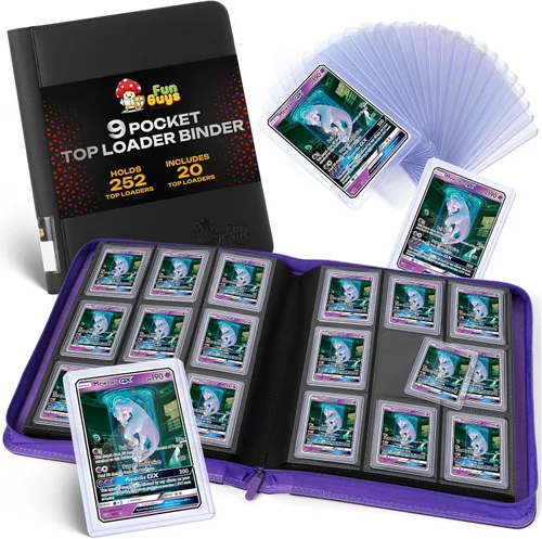 Vista 23 de Toploader - Carpeta de almacenamiento para tarjetas intercambiables, 384 12 bolsillos para Yugioh, MTG, TCG, carpetas de tarjetas para tarjetas
