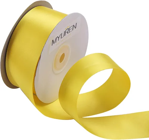 Vista 9 de Cinta de satén de poliéster blanco de doble cara de 1-1/2 pulgadas de ancho para manualidades, boda, envoltura de regalos, fabricación de lazos