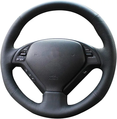 Vista 19 de Loncky - Funda de cuero para volante color beige, ajuste personalizado para Infiniti G37/ Infiniti G35/ Infiniti EX35 /Infiniti EX25/ Infiniti EX37