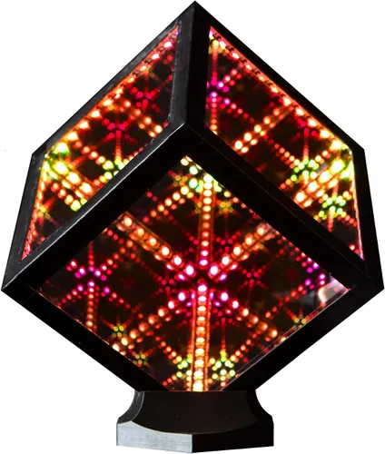 Vista 12 de La Compañía de Iluminación Hyperspace HyperCube Infinity Cube LED Light - Lámpara de Escritorio de Mesa Reactiva al Sonido de 10 Pulgadas - Lámpara