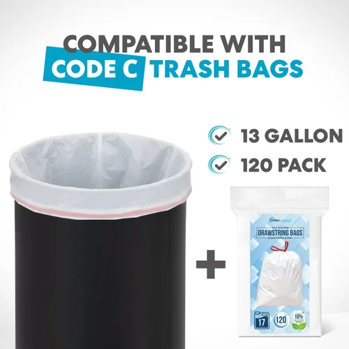 Vista 5 de SIMPLI-MAGIC Bote de basura de 16 galones (60L) con tapa abierta – Bote de basura comercial redondo – Resistente a las manchas, fácil de limpiar